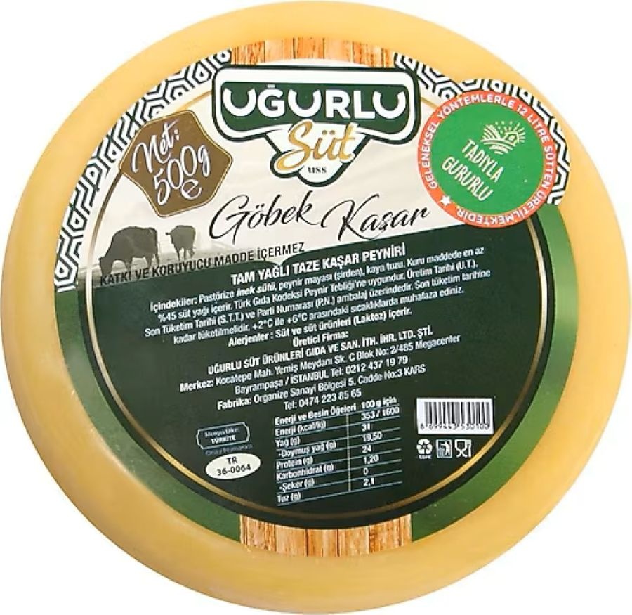UĞURLU GÖBEK KAŞAR PEYNİRİ 500GR
